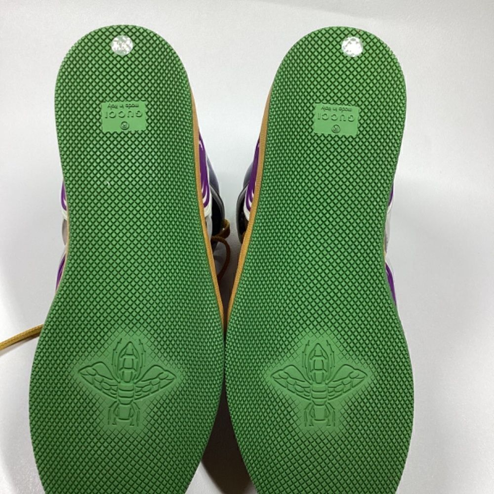 Gucci Evolution Basket High-Top Sneakers Black White Purple Size EU 39.5 - Picture 14 of 17